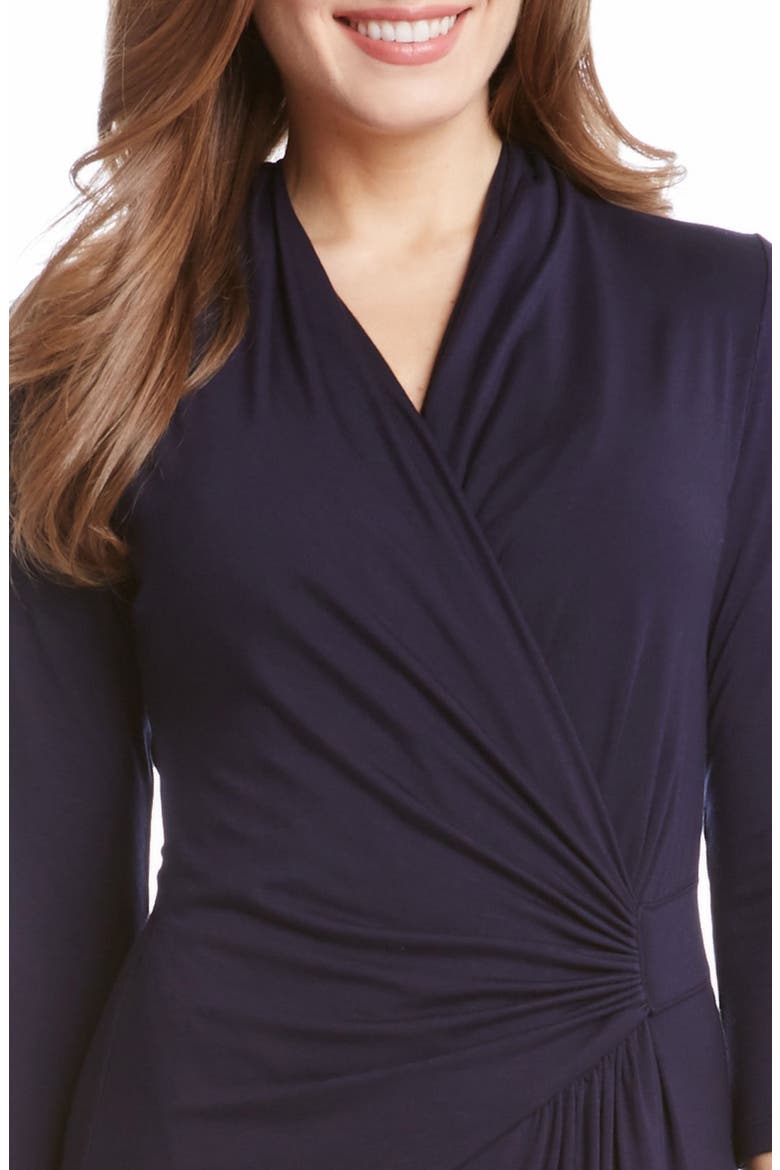 Cascade Faux Wrap Dress, Alternate, color, NAVY