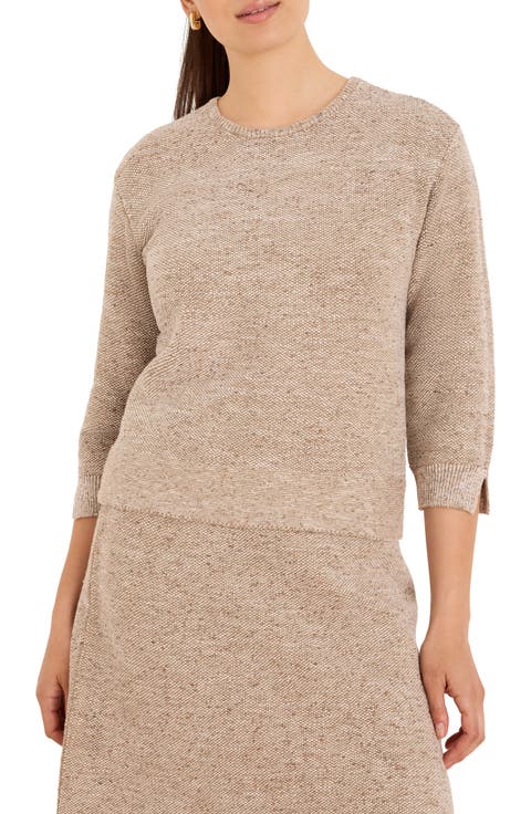Tweed Stitch Crewneck Sweater