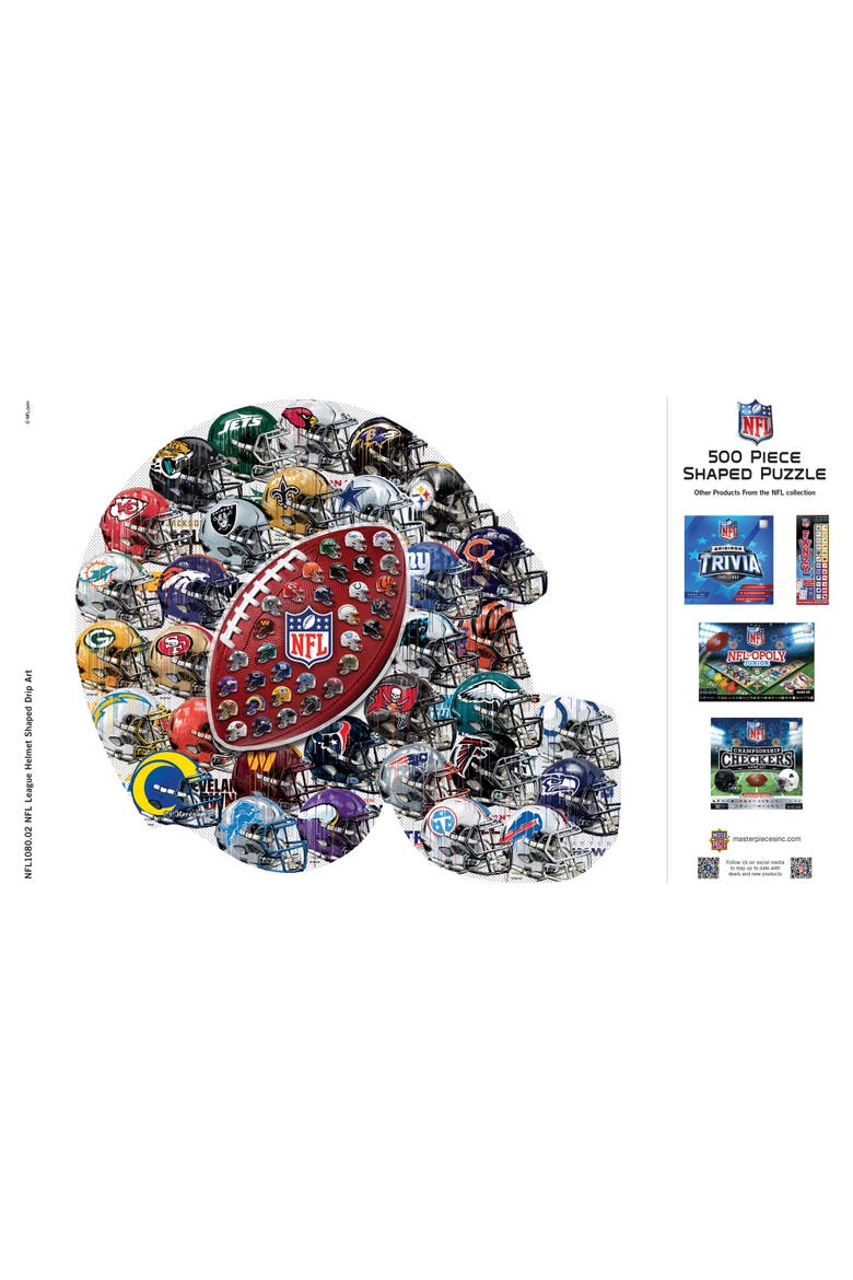NFL Helmet Drip Art 500pc Shaped Puzzle, Alternate, color, Multicolor