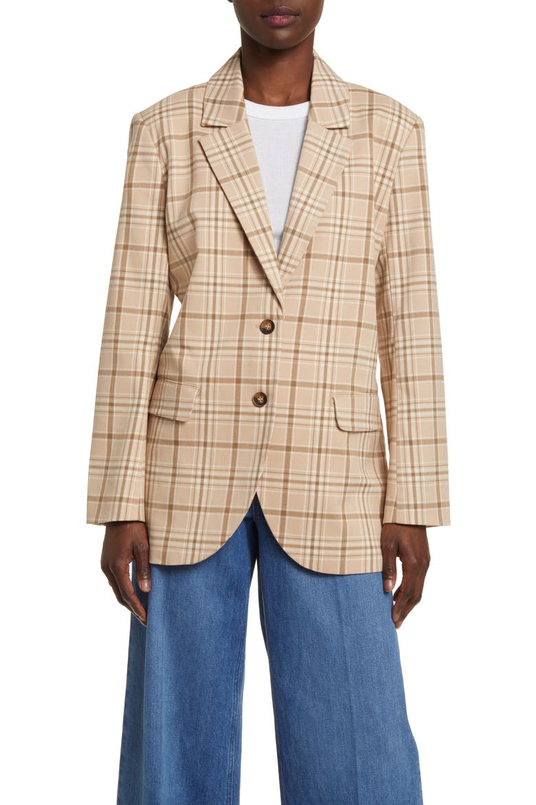 Oversize Plaid Blazer, Alternate, color, TAN AVERY PLAID