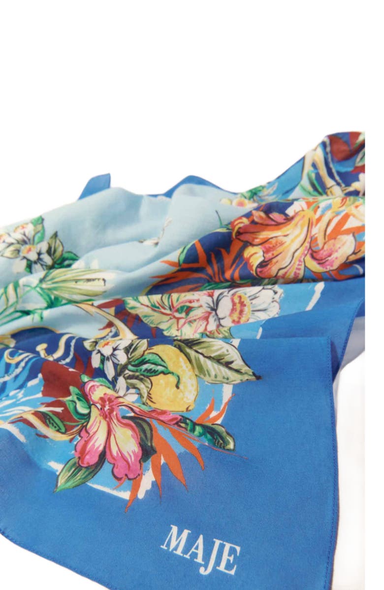 maje Cotton Printed Scarf, Alternate, color, Multicolor Floral Print