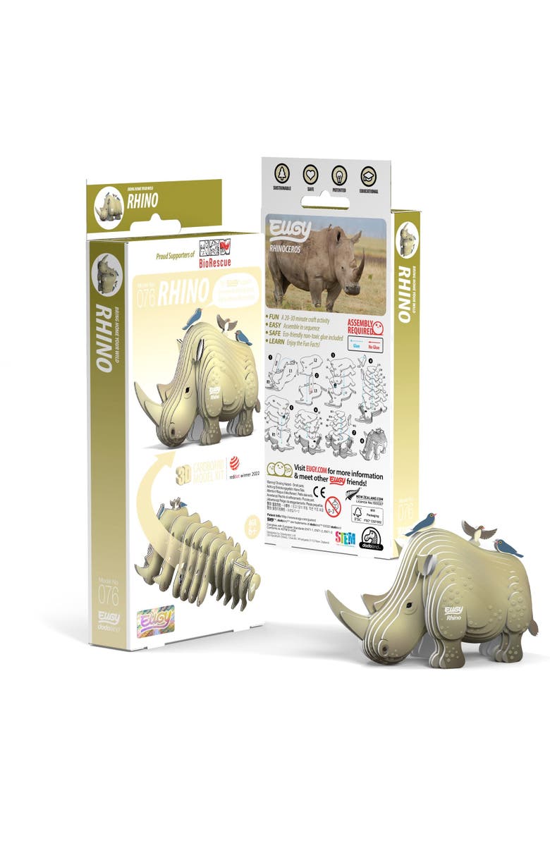 Eugy Puzzles Rhino 3D Puzzle, Main, color, NO COLOR