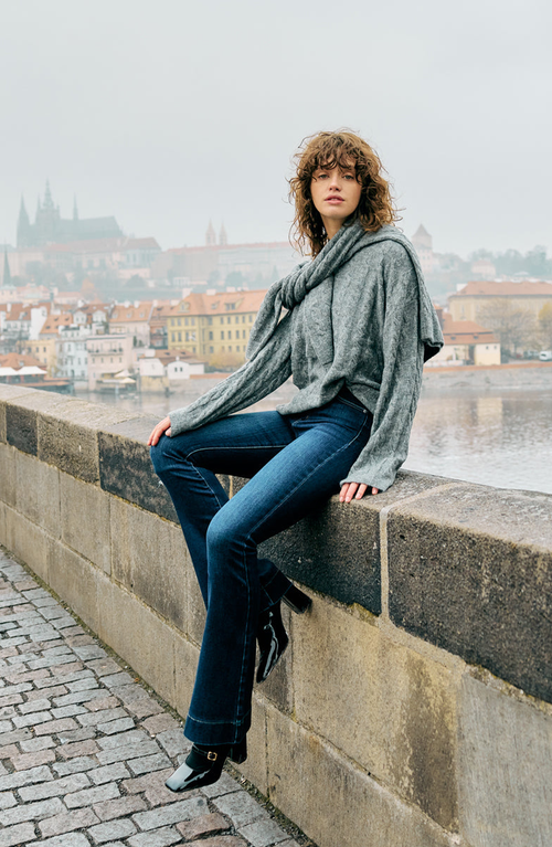 Kancan Roxanne High Rise Flare Jeans In Light Wash