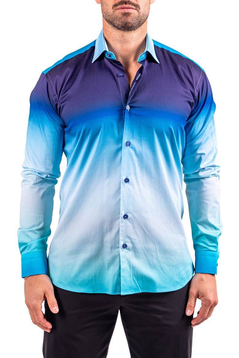 Fibonacci Resistance Contemporary Fit Button-Up Shirt, Main, color, BLUE