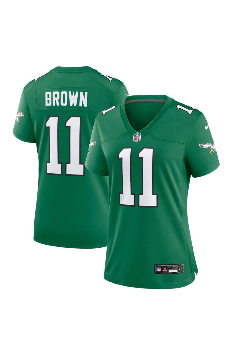 Women's Nike A.J. Brown Kelly Green Philadelphia Eagles Player Jersey, Alternate, color, Kelly Green