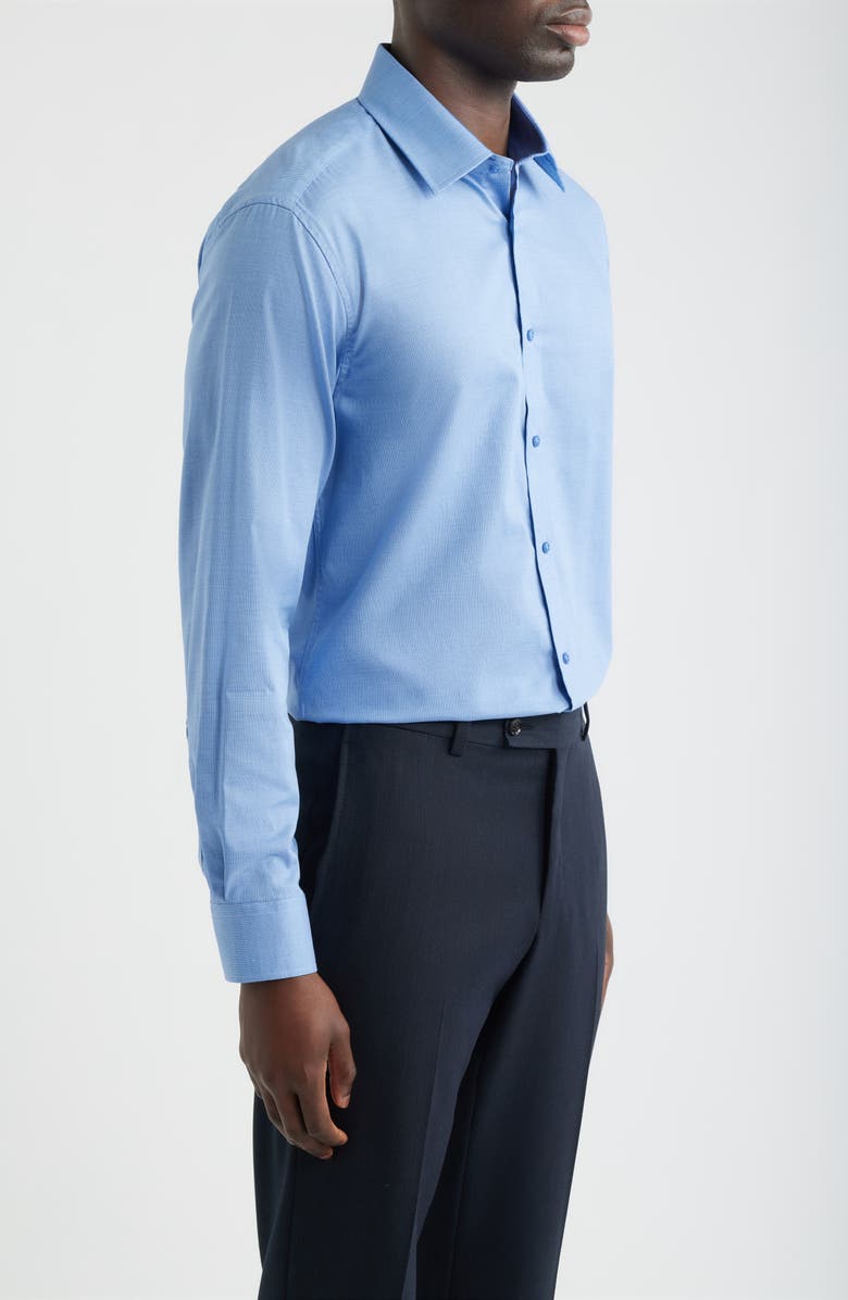 DANIEL HECHTER Paris Modern Fit Blue Micropattern Cotton Dress Shirt, Alternate, color, 