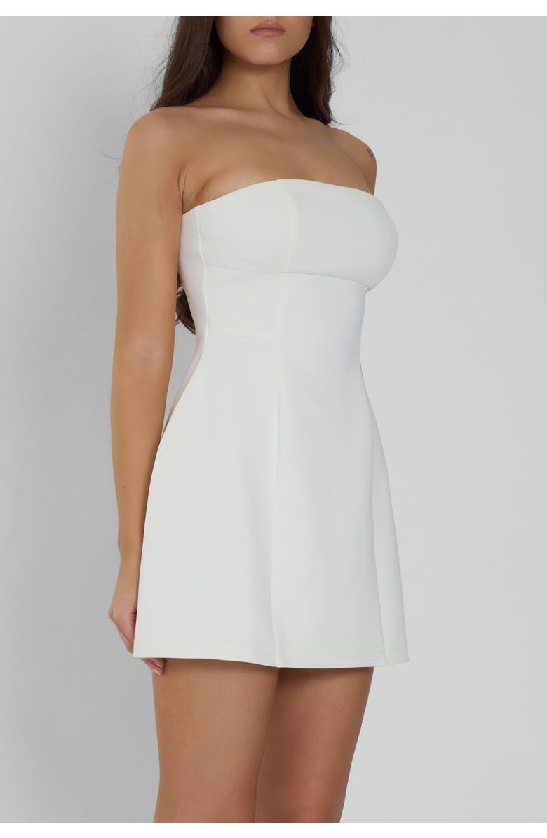 LEAU Eres Strapless Bustier Mini Dress, Alternate, color, White