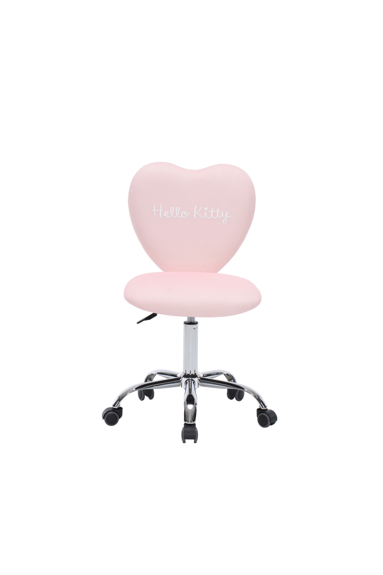 Hello Kitty Sweet Heart Swivel Vanity Chair, Alternate, color, Pink with Hello Kitty design