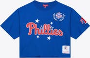 Mitchell & Ness Women's Mitchell & Ness Royal Philadelphia Phillies Pep Rally Cropped Boxy T-Shirt