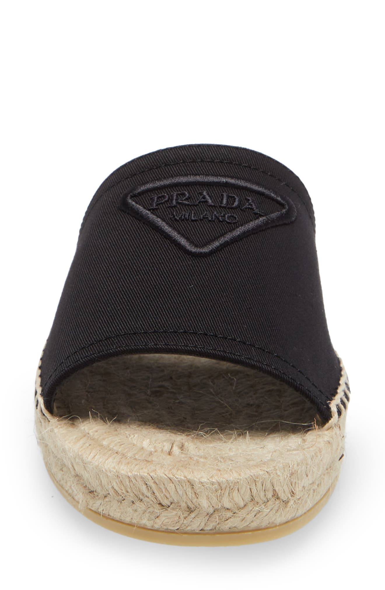 Prada Logo Espadrille Slide Sandal, Alternate, color, 