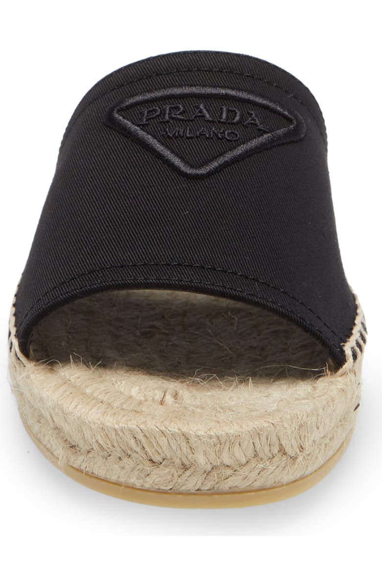 Prada Logo Espadrille Slide Sandal, Alternate, color,