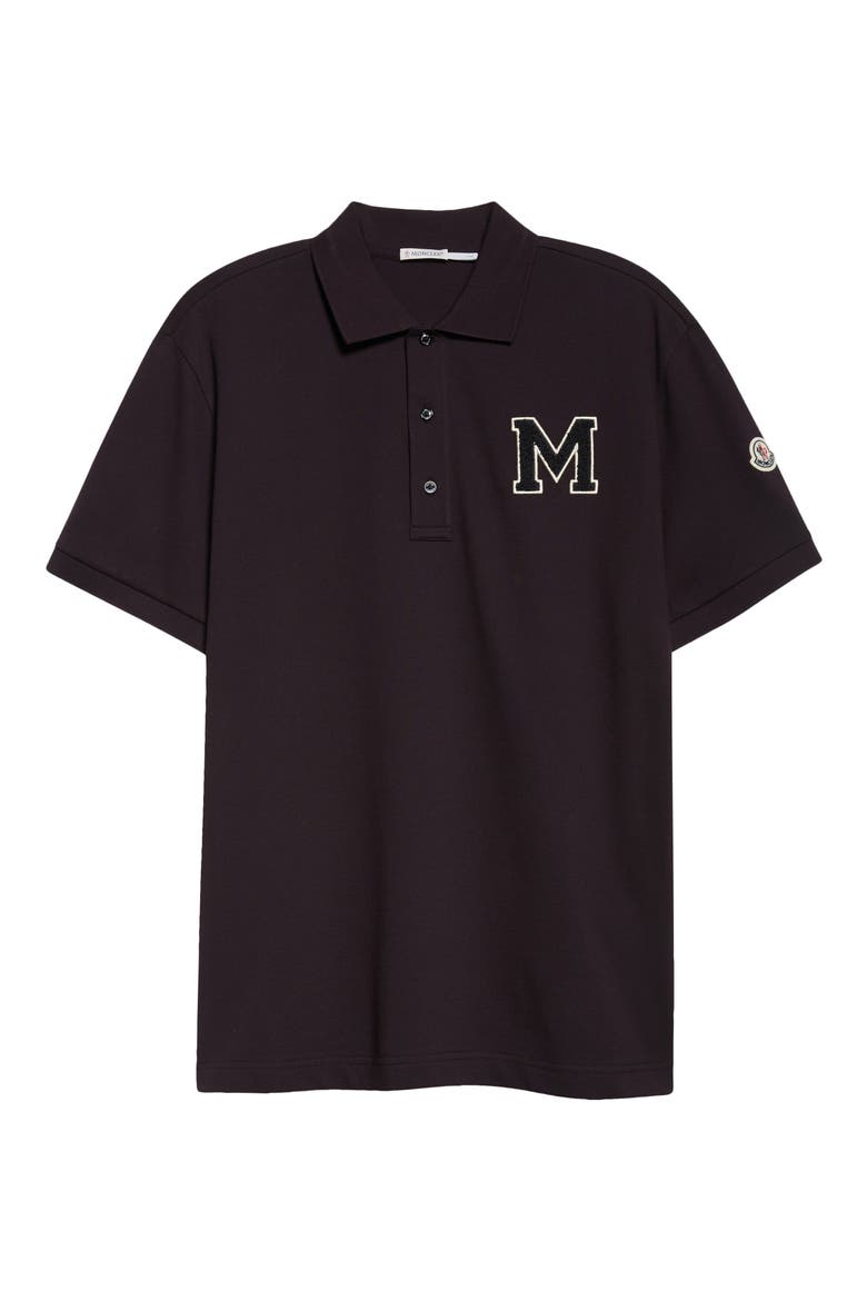 Varsity Monogram Cotton Piqué Polo, Alternate, color, NAVY BLUE
