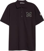 Moncler Varsity Monogram Cotton Piqué Polo