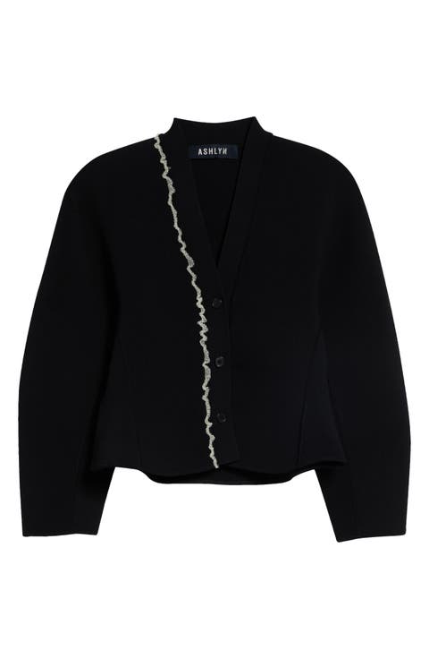 Henry Asymmetric Ruffle Cardigan