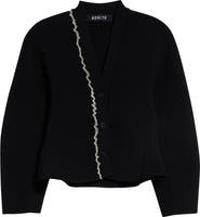 ASHLYN Henry Asymmetric Ruffle Cardigan