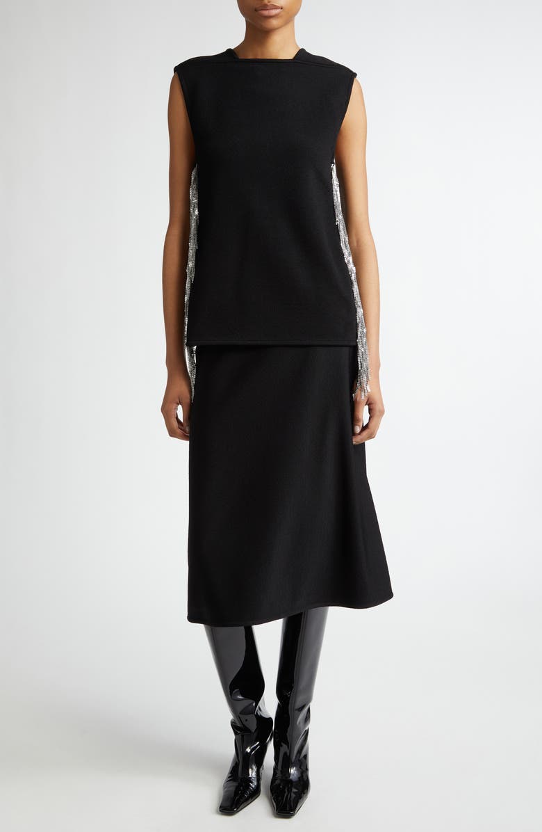 Jil Sander Fringe Embellished Sleeveless Top, Alternate, color, 