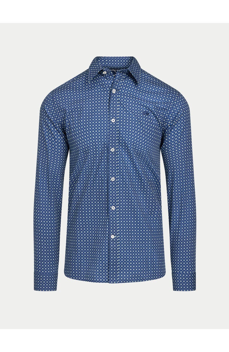 Raging Bull Long Sleeve Dotty Print Cotton Shirt, Alternate, color, Navy