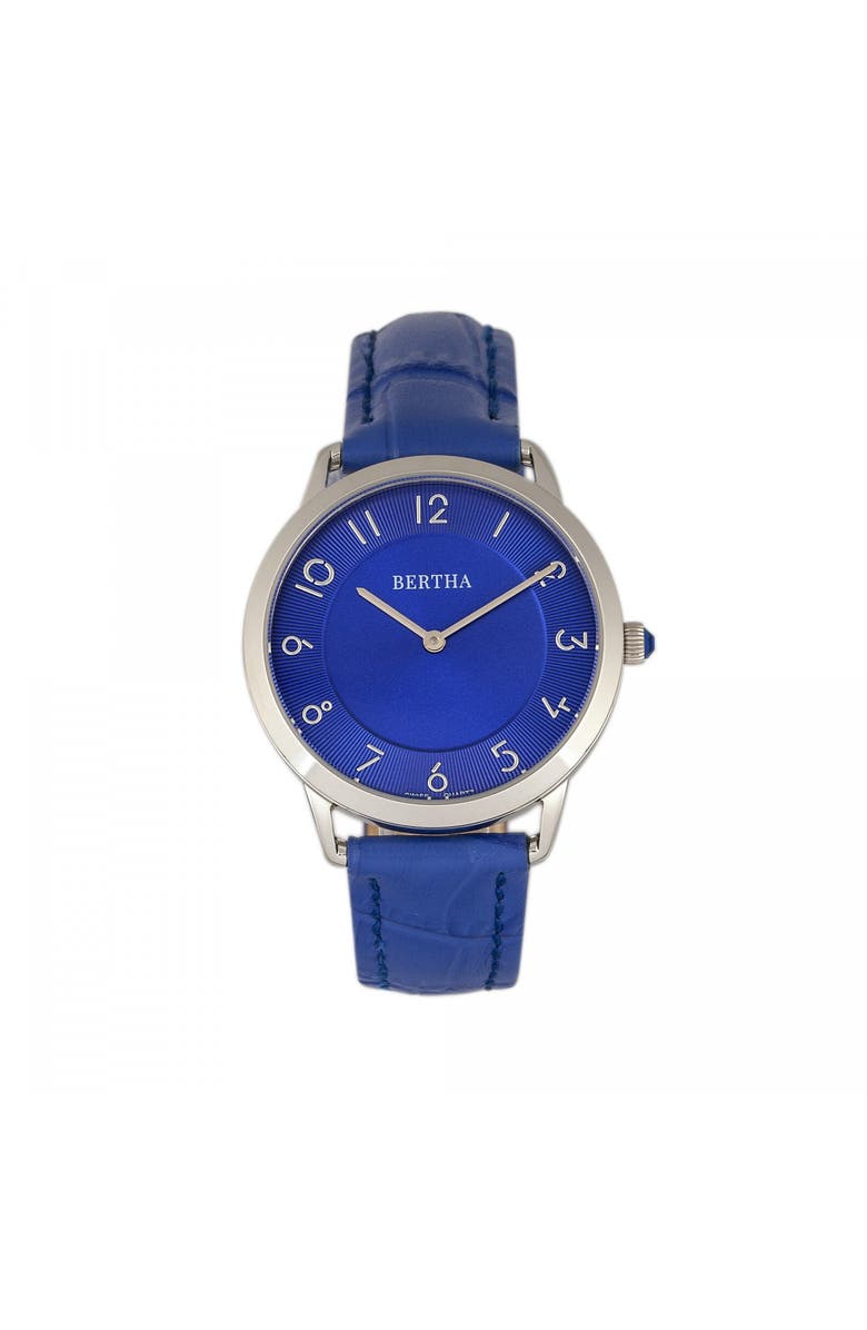 BERTHA Abby Swiss Leather-Band Watch, Main, color,