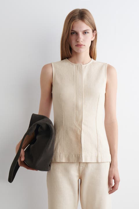 Sleeveless Denim Top