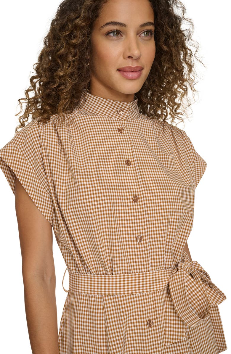 Mini Gingham Check Short Sleeve Shirtdress