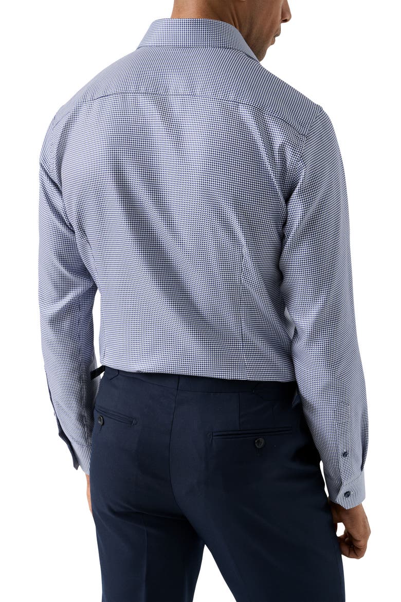 Slim Fit Houndstooth King Twill Dress Shirt, Alternate, color, DARK BLUE