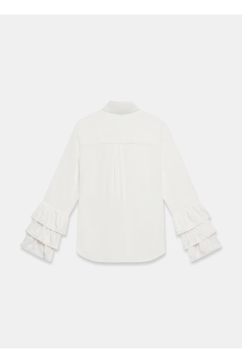 Ruffle Detail Shirt, Alternate, color, Ivory