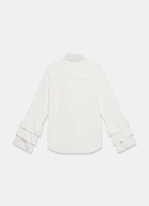 Mint Velvet Ruffle Detail Shirt In White