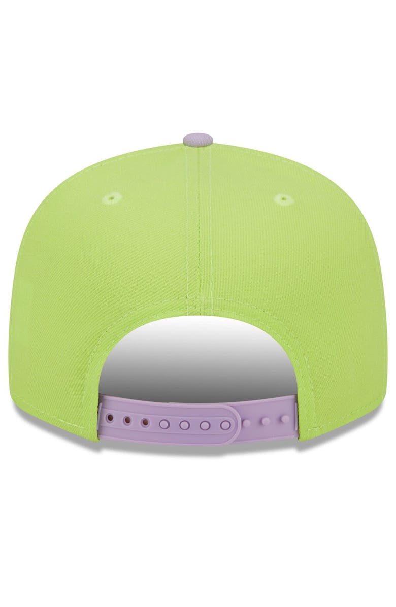 New Era Men's New Era Neon Green/Purple Chicago White Sox Spring Basic Two-Tone 9FIFTY Snapback Hat, Alternate, color,