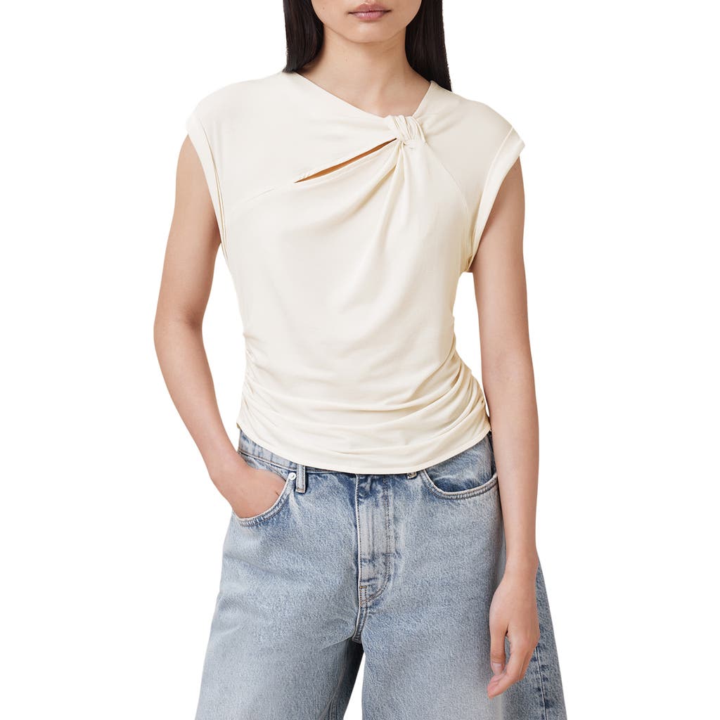 Allsaints Robin Sleeveless Jersey Top In Gardenia Cream