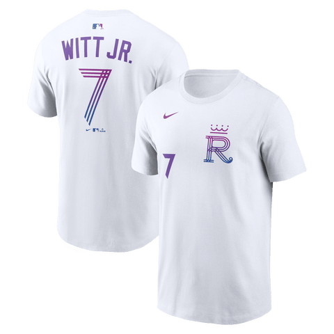 Men's Nike Bobby Witt Jr. White Kansas City Royals 2026 City Connect Name & Number T-Shirt