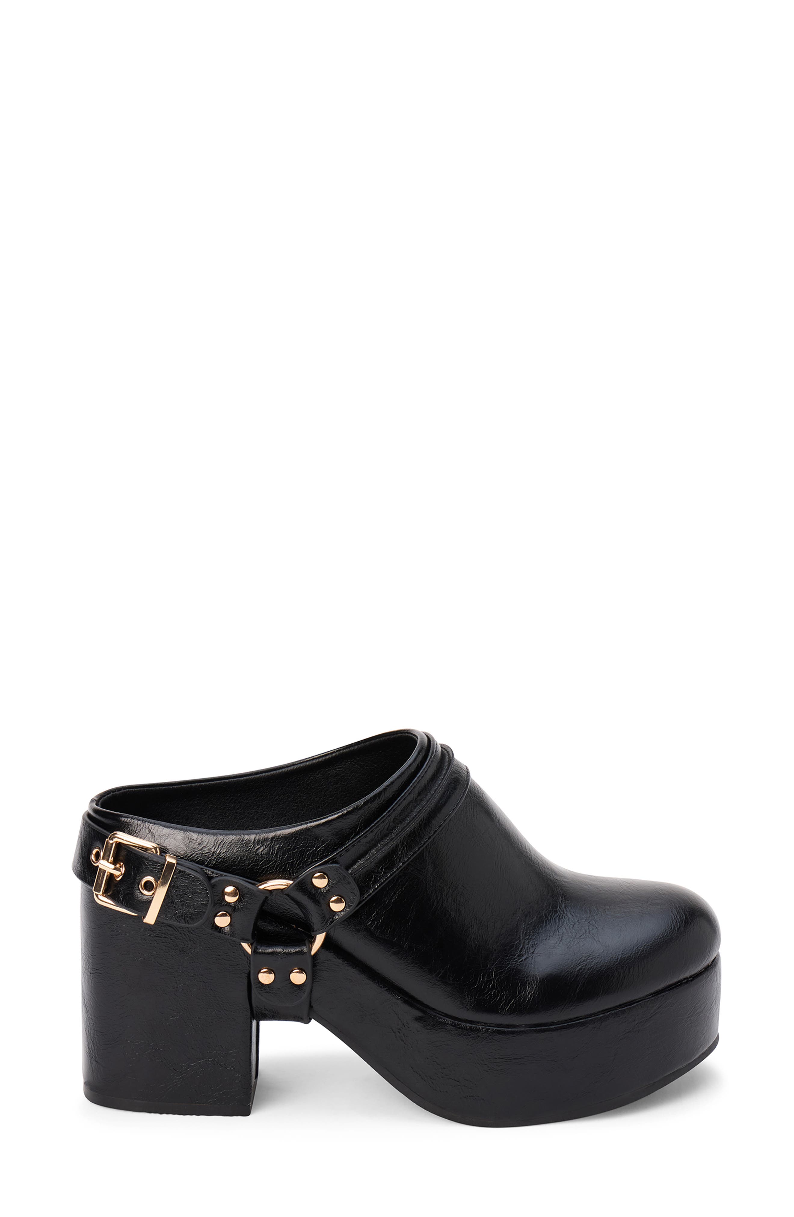 Sawyer Block Heel Platform Clog, Alternate, color, BLACK