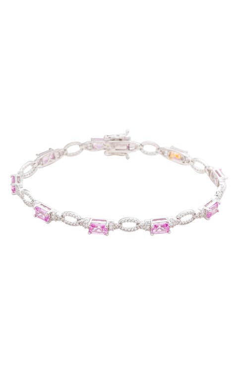Sapphire & Lab Created White Sapphire Tennis Bracelet