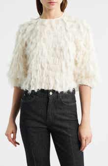BOSS Baima Feather Jacquard Top