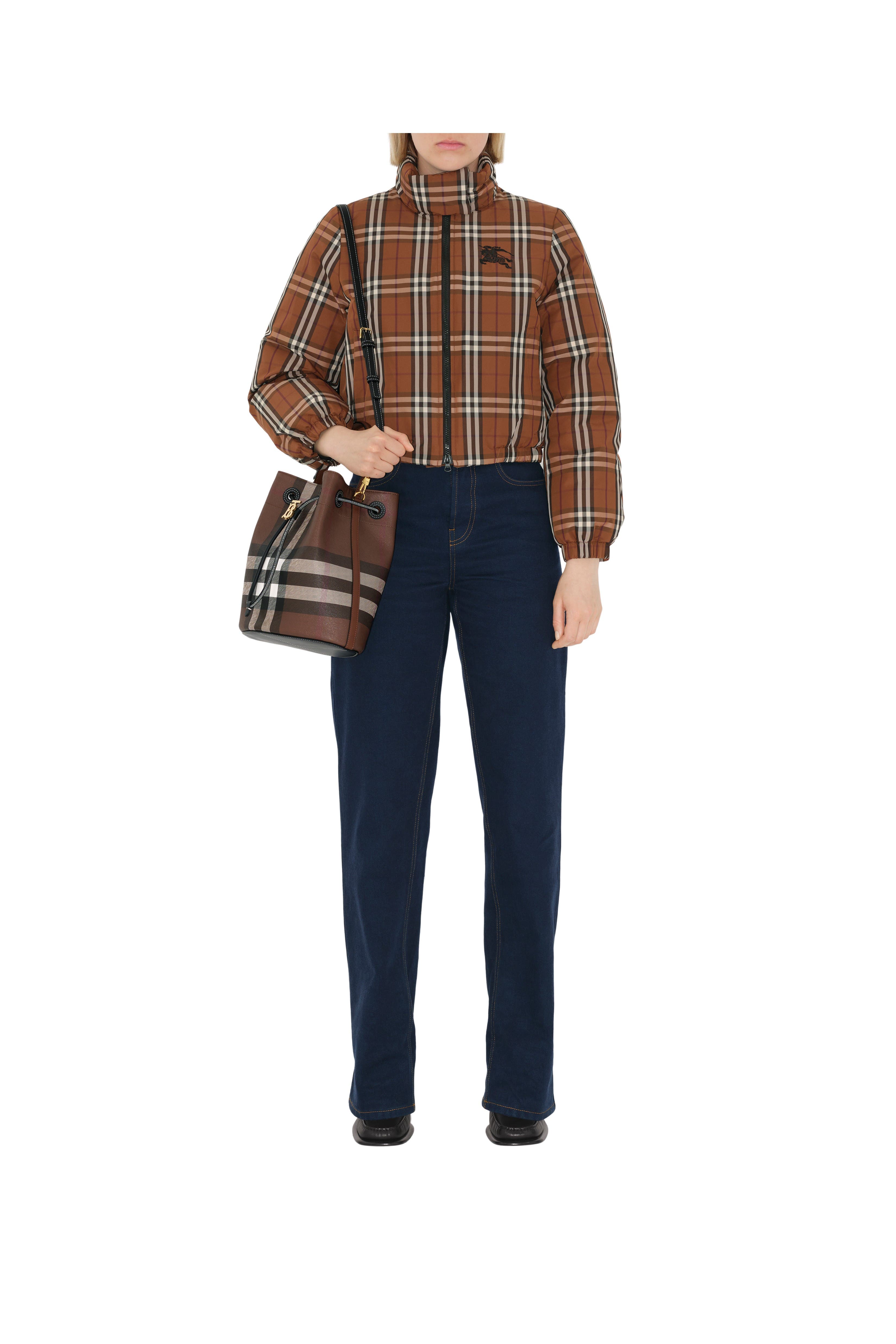 Burberry Small TB Bucket Bag, Alternate, color, Dark Birch Brown