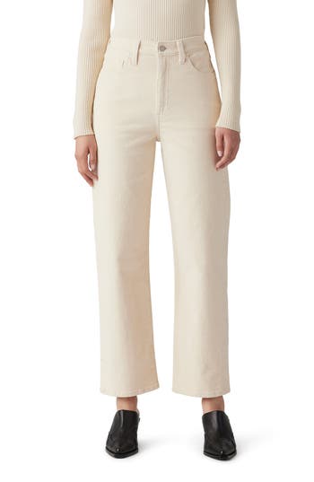 Levi's® Ribcage High Waist Corduroy Ankle Straight Leg Pants (white Swan)