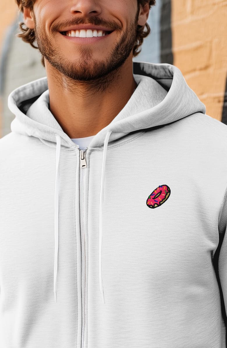 Dalix Donut Zip Hoodie, Alternate, color, White