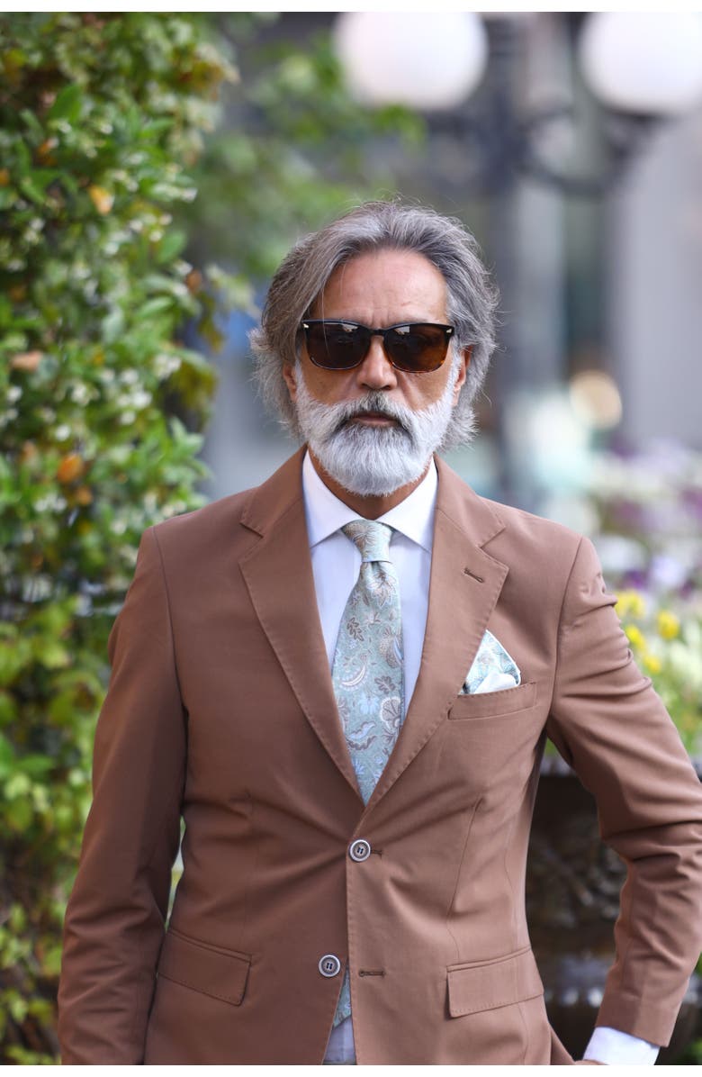 Elizabetta Medici - Extra Long Printed Silk Tie for Men, Alternate, color, Soft Jade