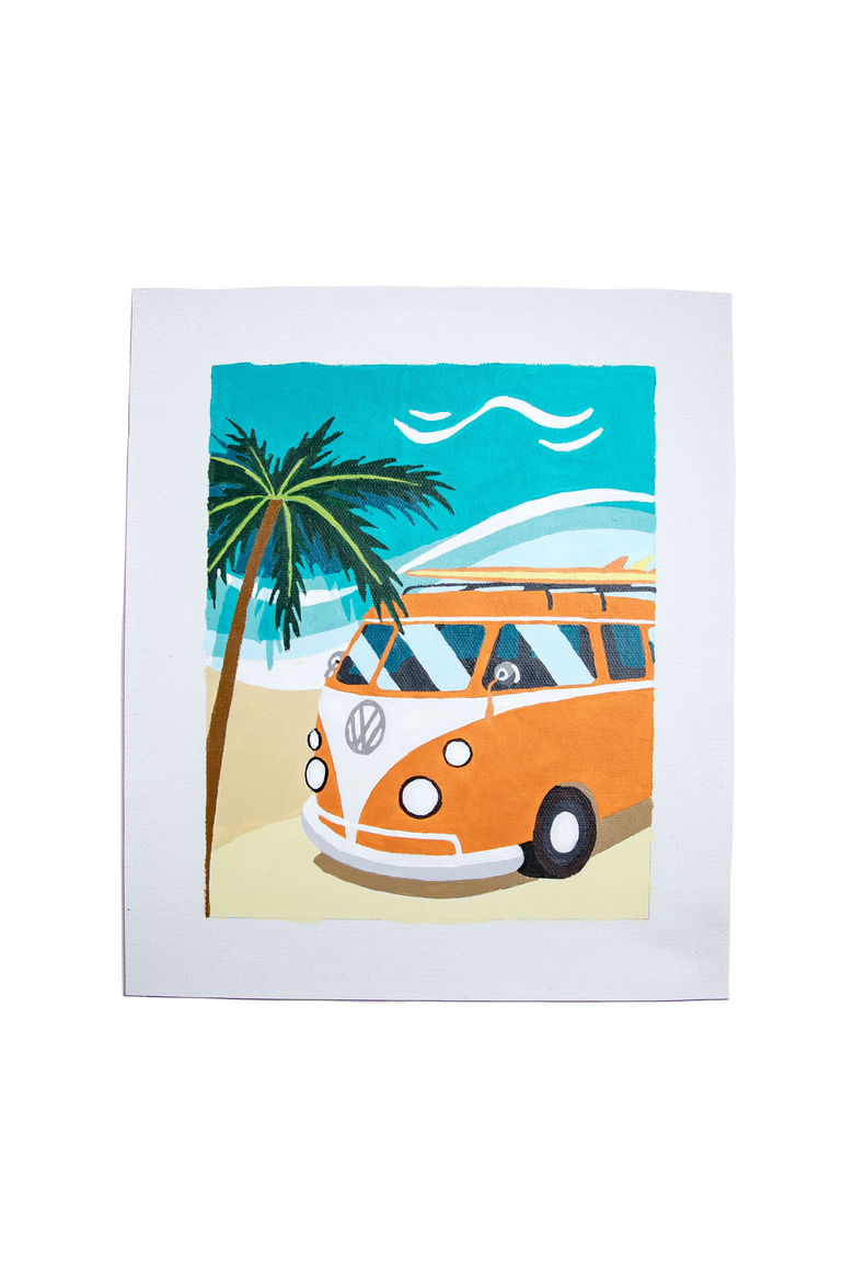 West Coast Best Coast Paint-by-Numbers Kit, Main, color, Orange / Teal