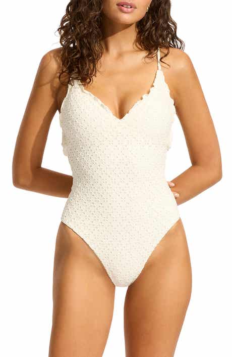 Seafolly Daydreamer Deep V-Neck One-Piece Swimsuit