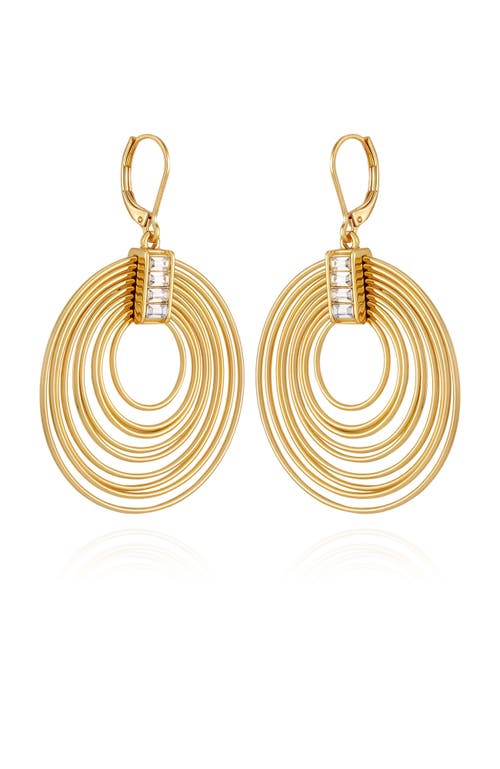 Vince Camuto Tiered Hoop Earrings With Baguette Crystals In Gold