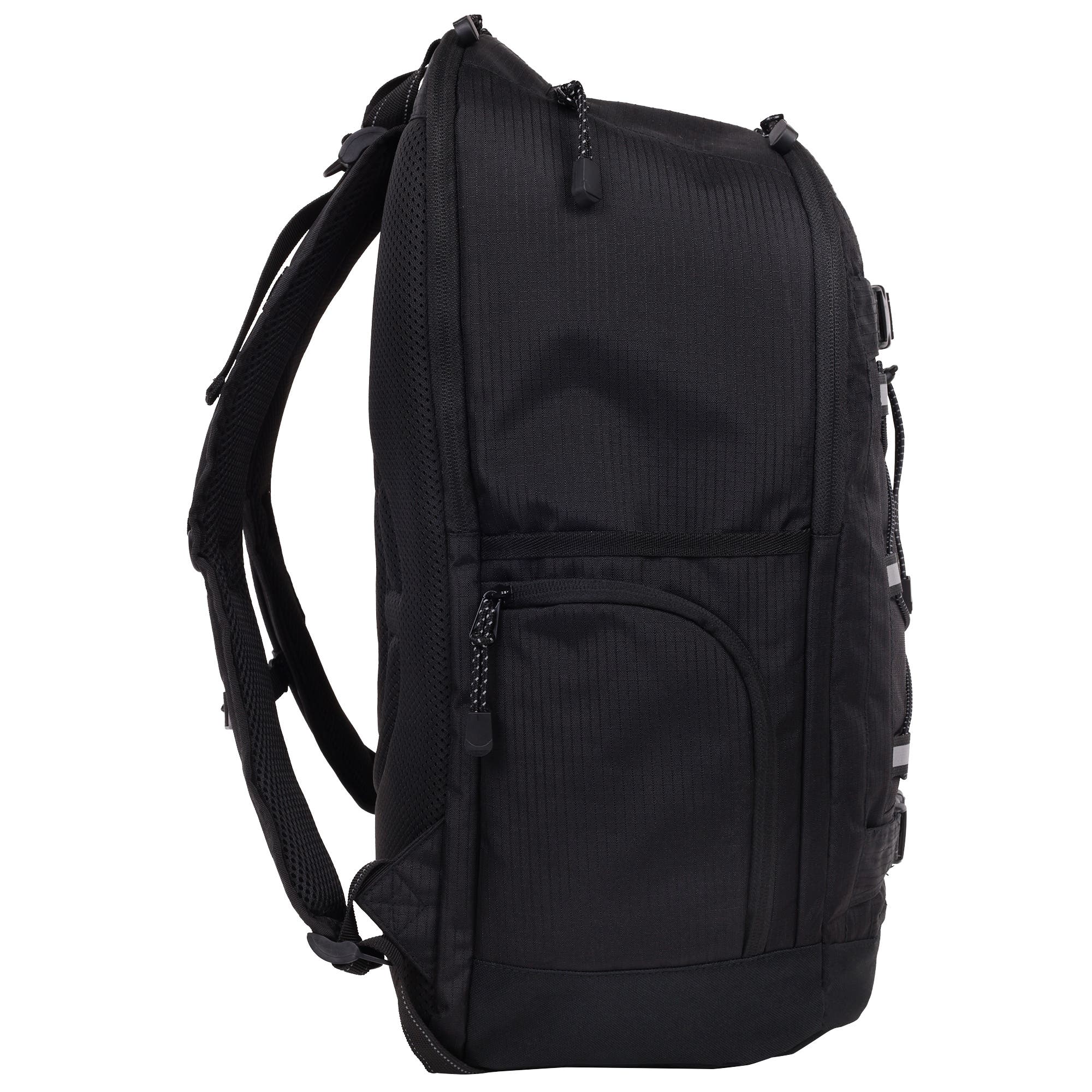 Element Ripstop Backpack- Durable Outdoor and School Bag with Skate Straps and Multiple Compartments, Alternate, color, Black