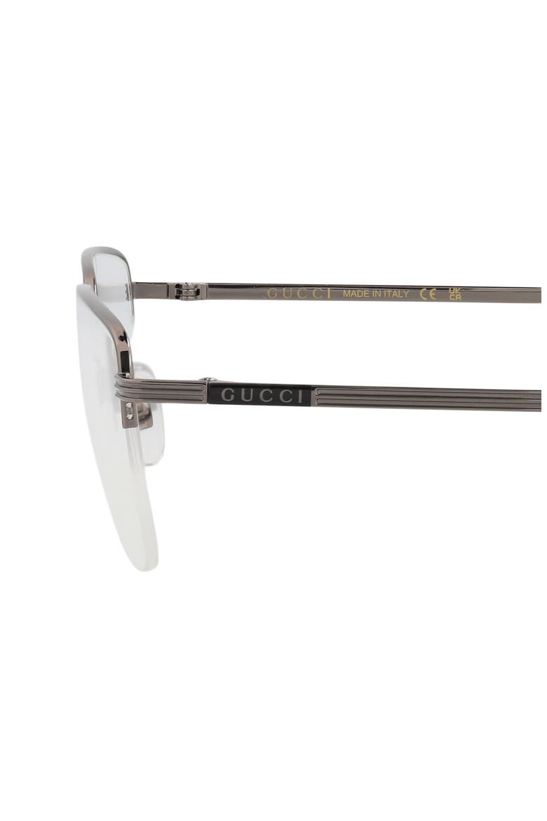 Novelty 55mm Rectangular Optical Glasses, Alternate, color, RUTHENIUM TRANSPARENT