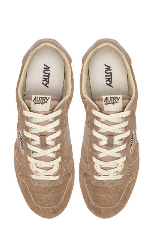 Autry Windspin Tonal Sneakers In Suede And Leather In Brown
