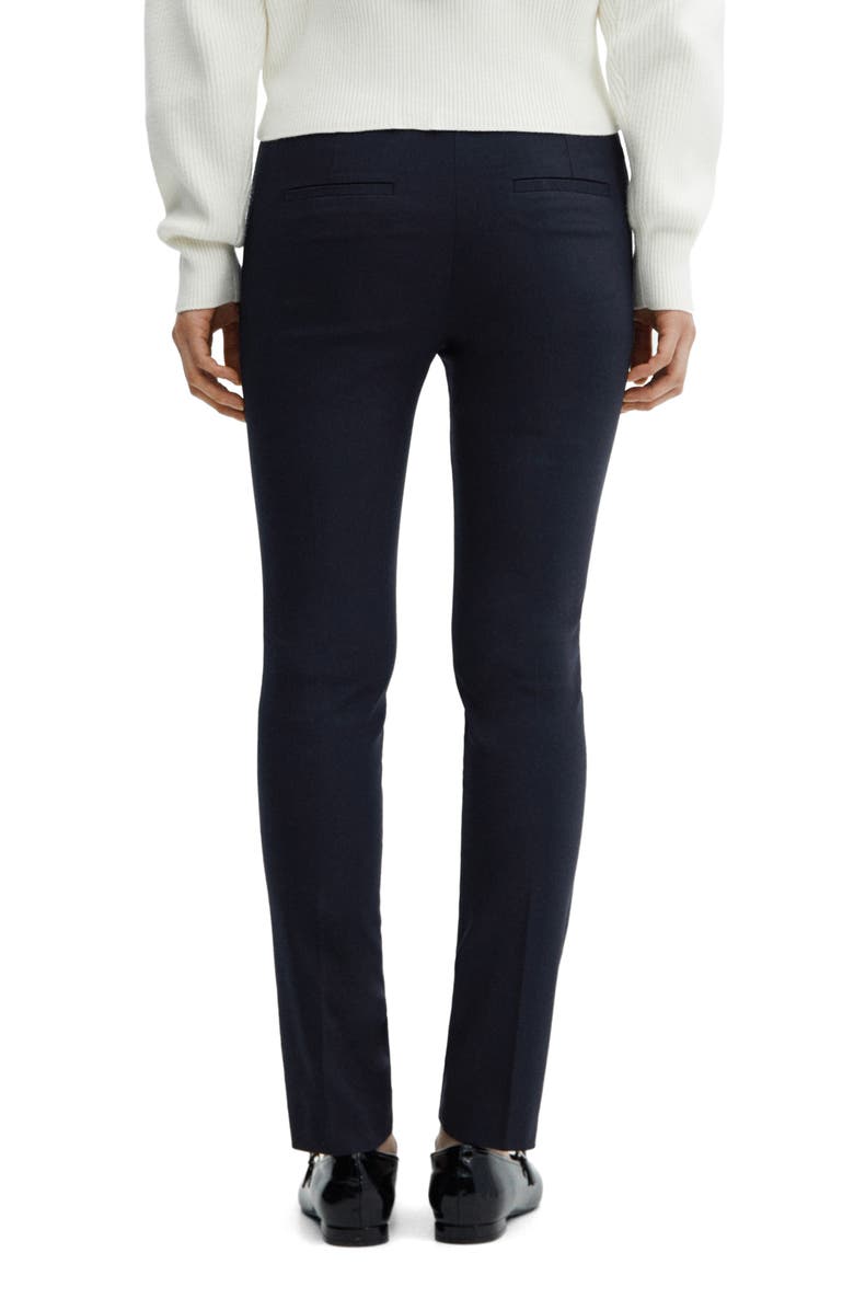 MANGO Slim Fit Crop Pants, Alternate, color, Dark Navy