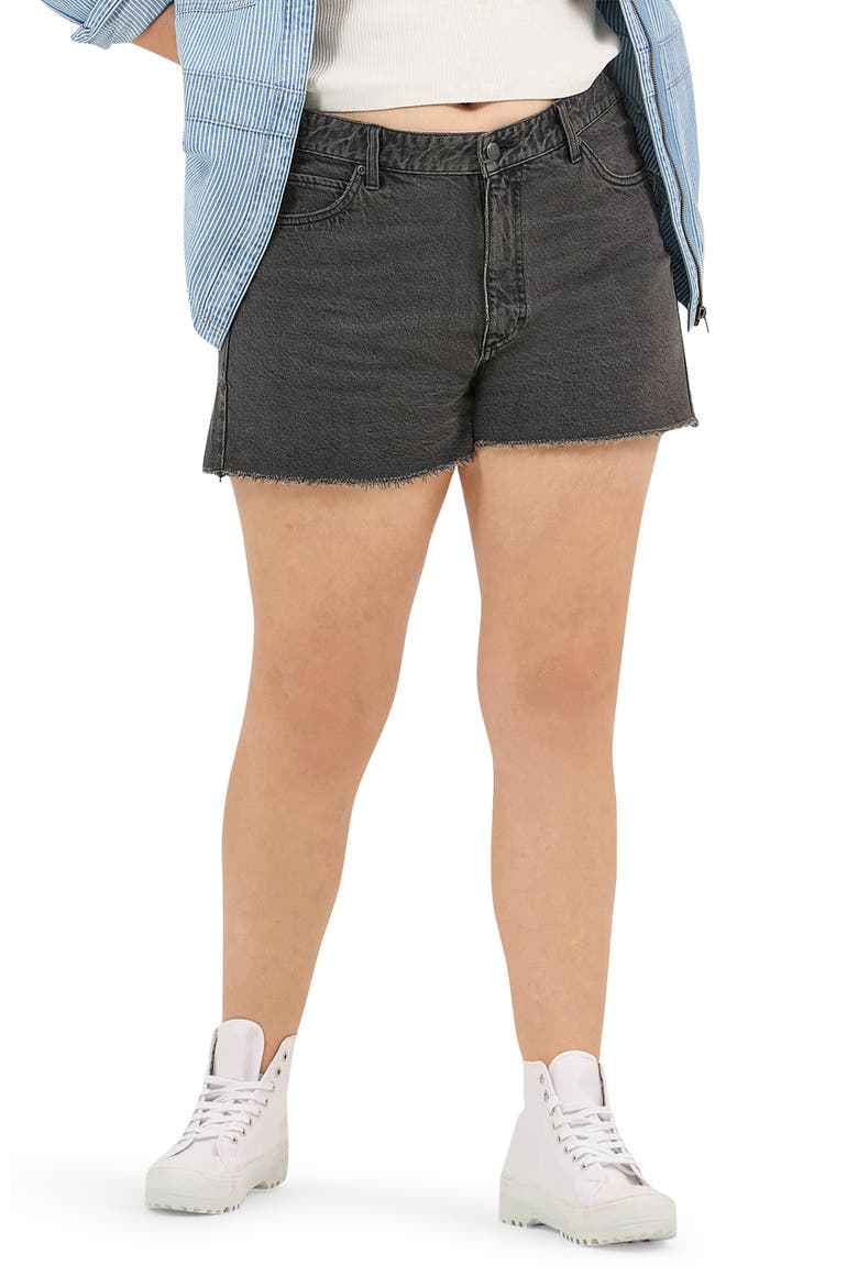 3-Inch Cutoff High Waist Denim Shorts, Alternate, color, DARK MOOD