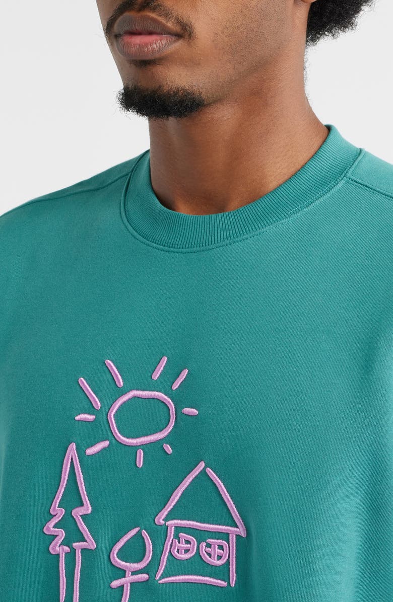 Carhartt Work In Progress Masterpiece Embroidered Sweatshirt, Alternate, color, Saguaro / Pink