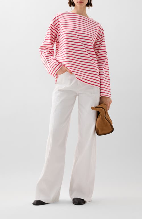 Scalpers Stripes Label Ls Tee In White