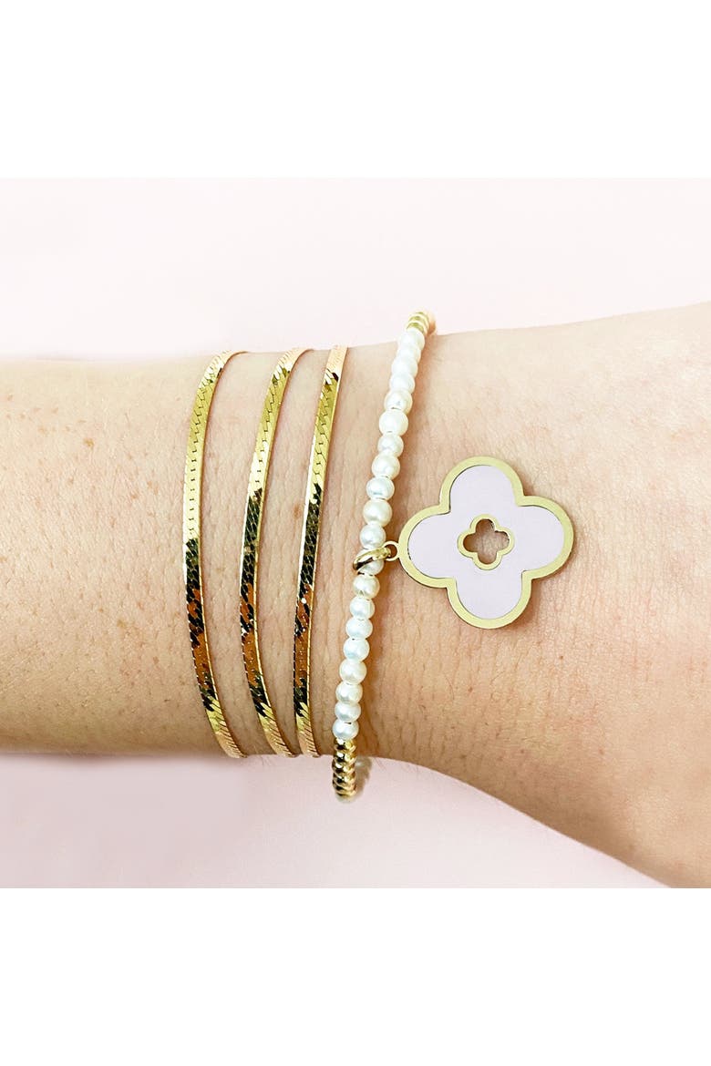 Pink Pearl Clover Cut Out Charm, Alternate, color, Pink Pearl