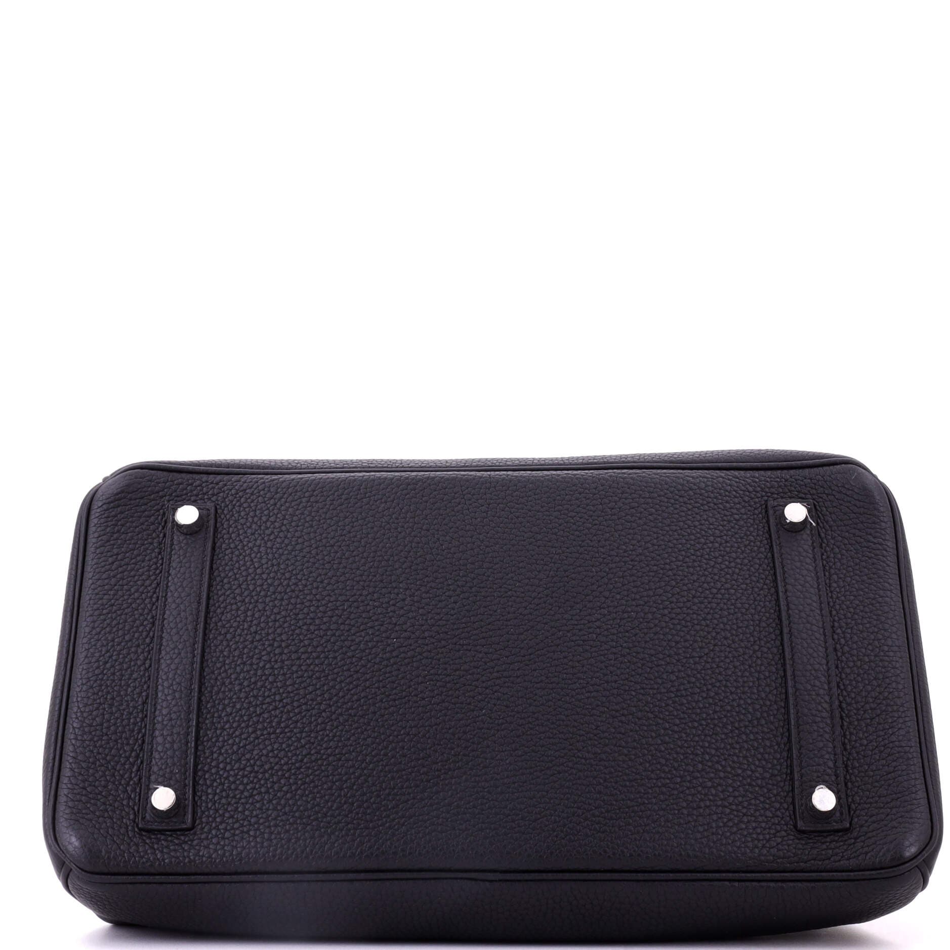 Birkin Handbag Black Clemence with Palladium Hardware 35, Alternate, color, Noir