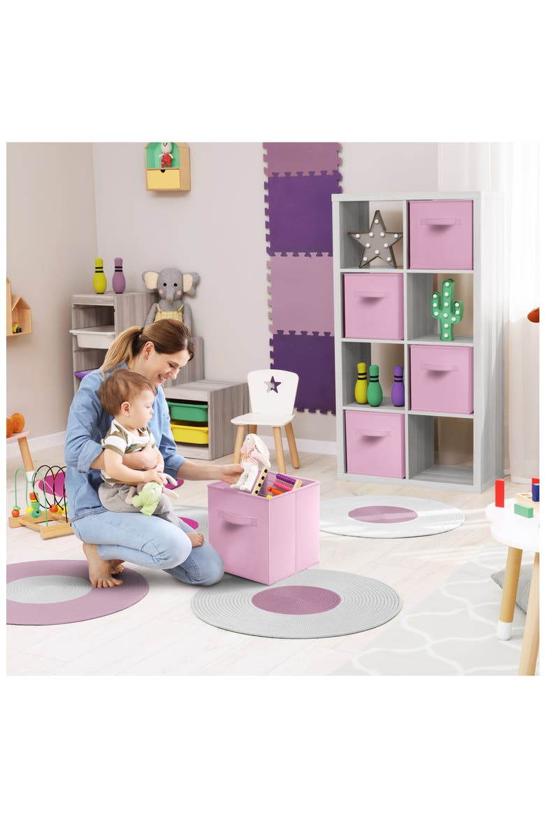 8-Pack Collapsible Storage Cubes, Alternate, color, PASTEL PINK